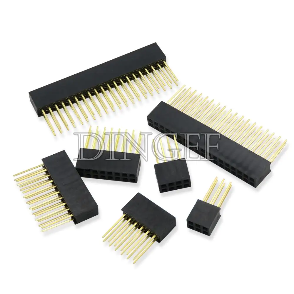 10PCS 2.54mm Stackable Long Legs Femal pin long 11MM Header For Arduino Shield Connector Socket 2P 3P 4P 5P 6P 7P 8P 10P 20P