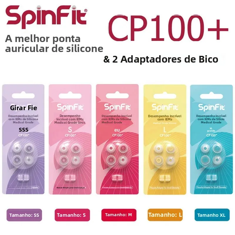 SpinFit CP100 + CP100 PLUS Eartips de silicone de grau médico para fone de ouvido com diâmetro do bico de 4,5-5,5 mm CP100 + V.2 EarbudsDUNU FIIO