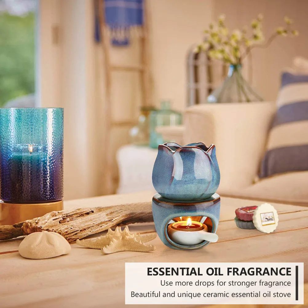 

Керамическая лампа для ароматических масел, фарфоровая аромалампа, подставка для чайной свечи, освежитель воздуха для дома и офиса