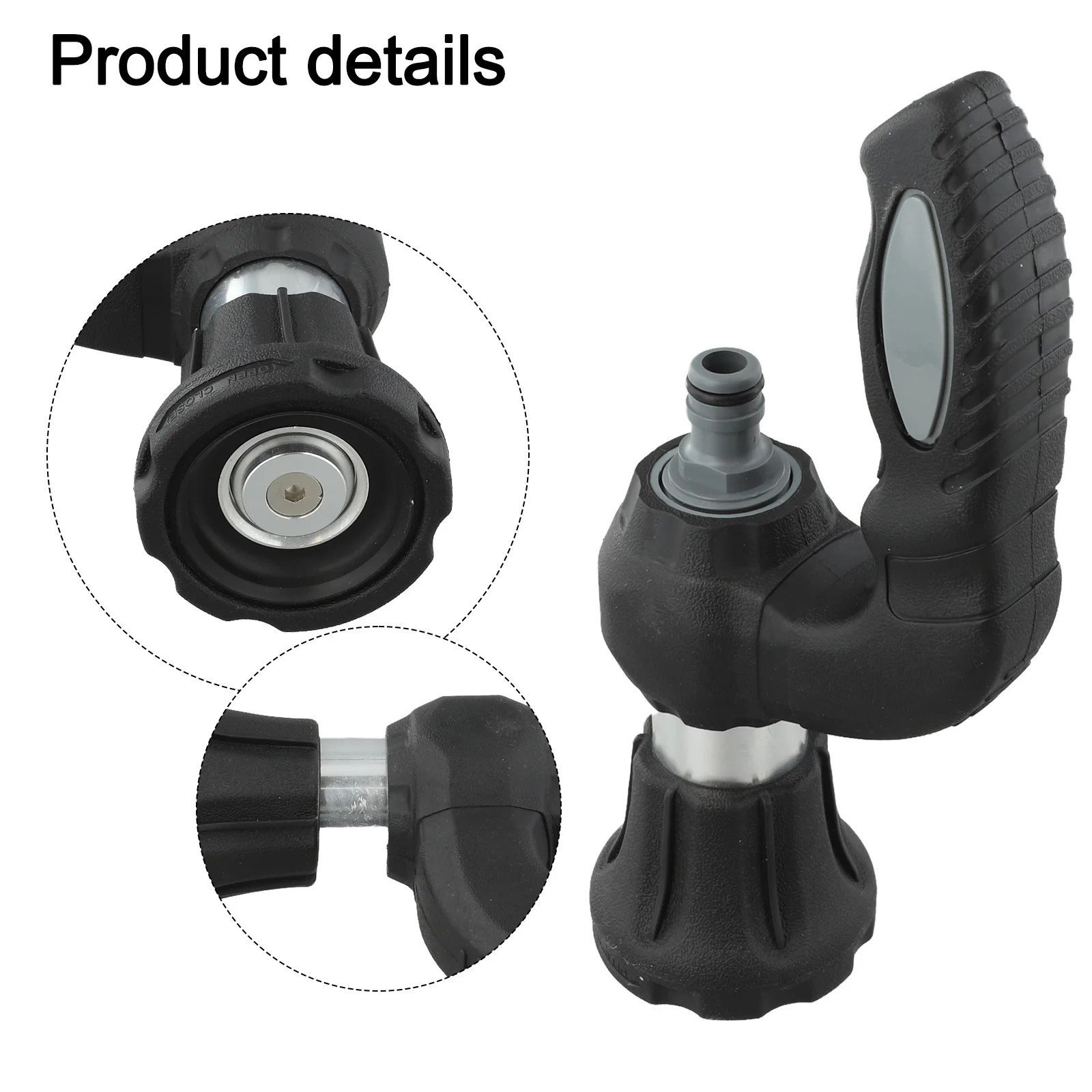 

Садовые инструменты: регулируемый распылитель с изменяемыми режимами распыления для очистки, регулируемая насадка, удобная рукоятка.