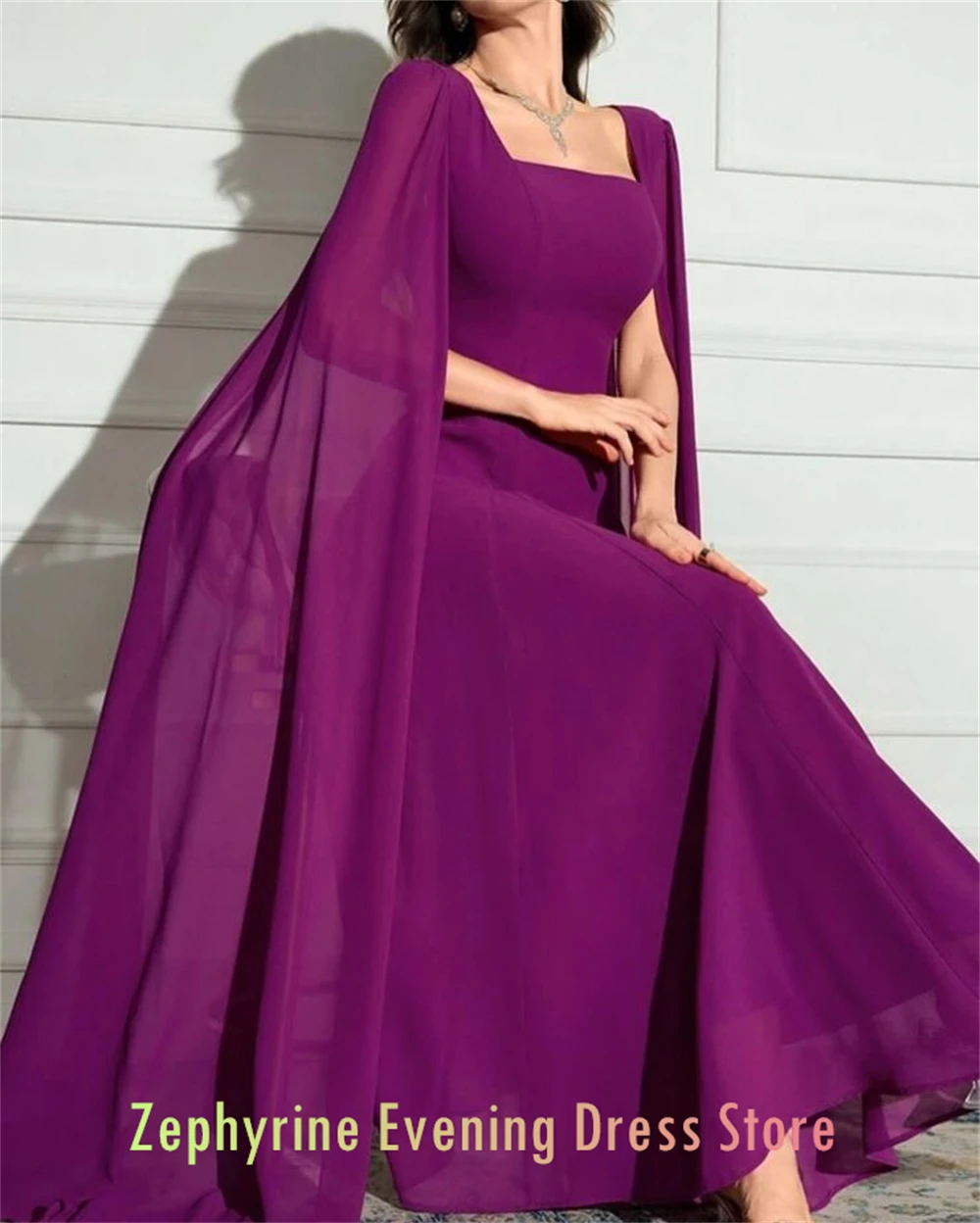 فستان سهرة جيرسي بسيط مخصص أنيق بياقة مربعة فساتين العودة للوطن كلاسيكية سويب تراين فساتين مناسبة خاصة