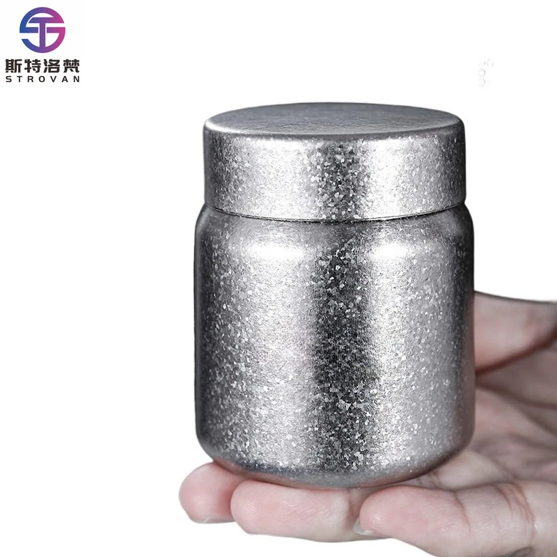 

Pure Titanium Silent Tea Can Outdoor Tea Storage Can Warehouse Box Travel