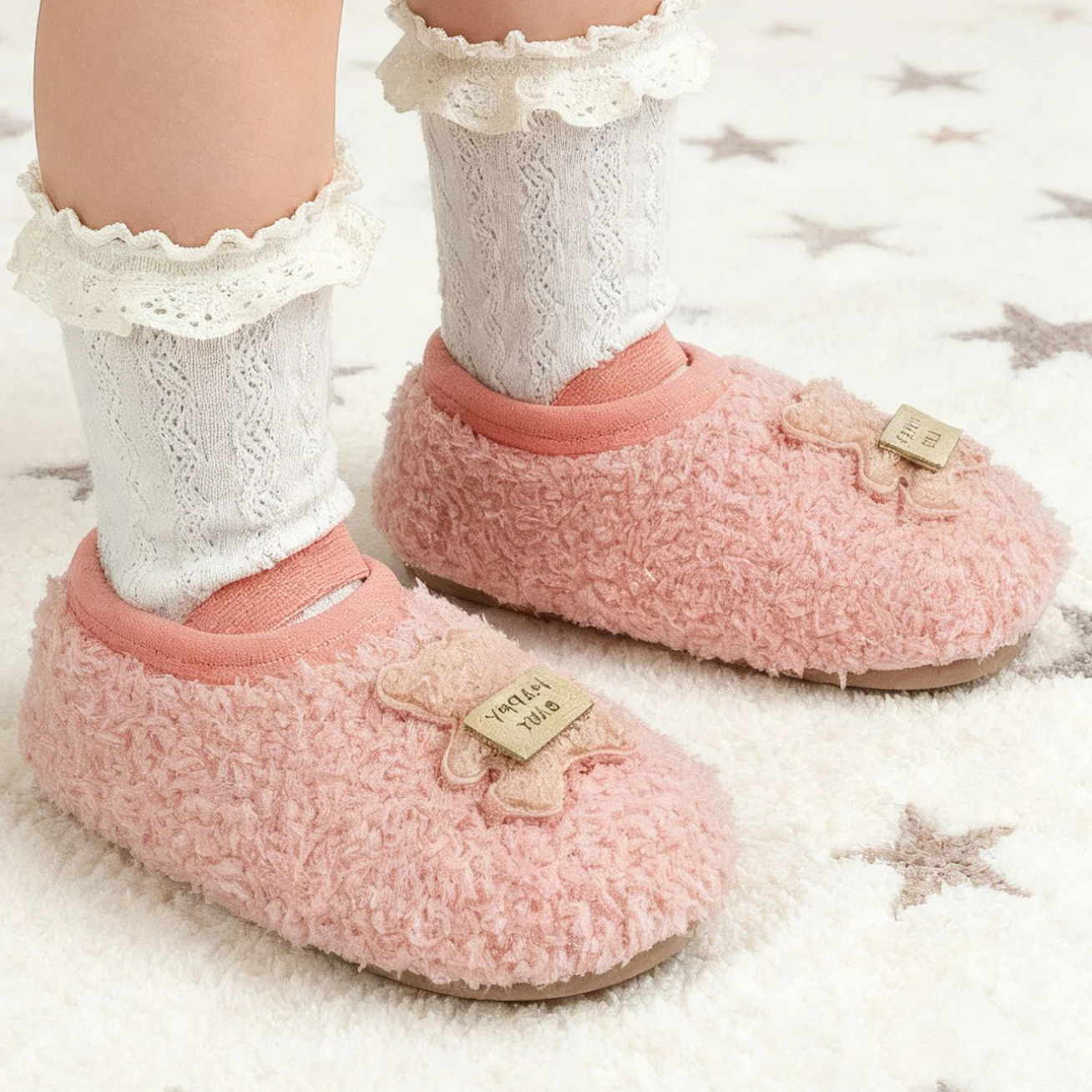 Nuove pantofole in cotone per bambini Pantofole per asilo per bambini in peluche per ragazza carina cartone animato invernale