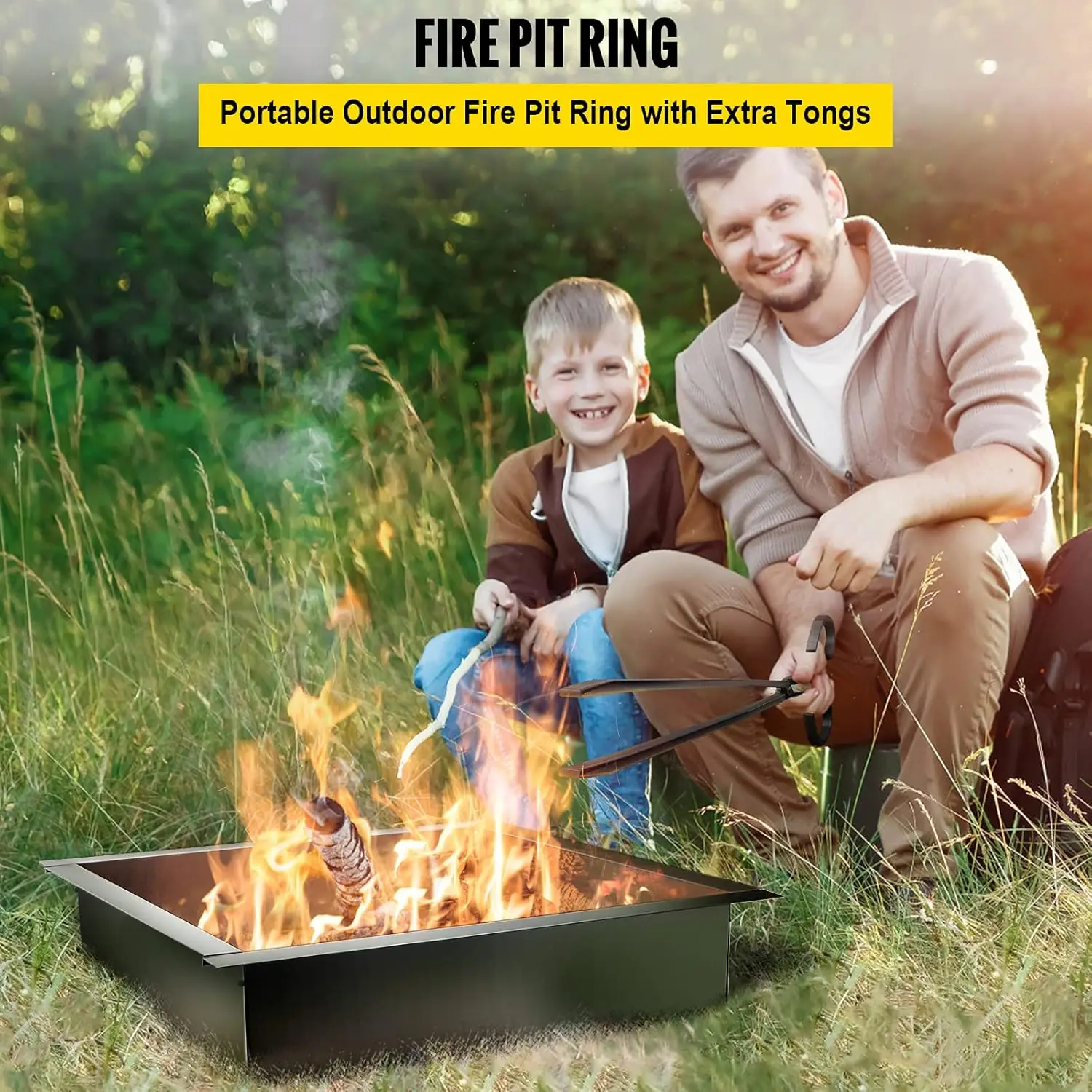 Fire Pit Ring, 36-Inch Outer/30-Inch Inner Diameter Fire Pit Insert,1.5 mm Thickness Fire Ring, DIY Steel Ring