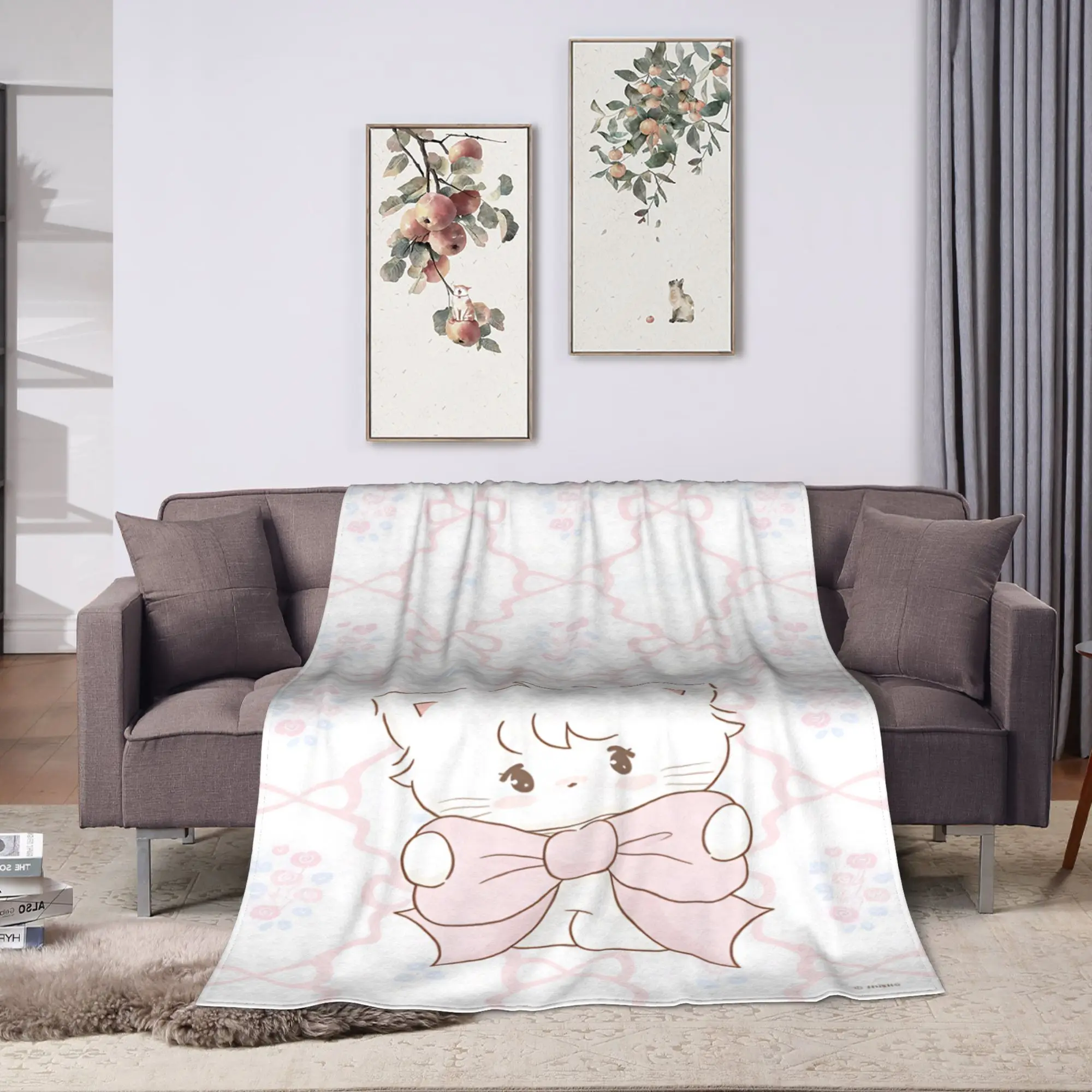 Mikkos Mousses Blanket  Picnic Flannel Throw Blanket For Couch Chair Soft Customized Quality Bedspread Gift Idea