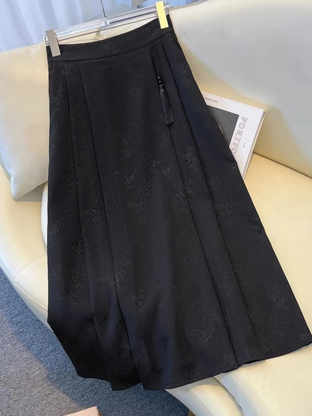 

plus Size New Chinese Sle National Wind Improved Tailed Skirt White f Skirt Spring Summer Slim a Line Long Skirt