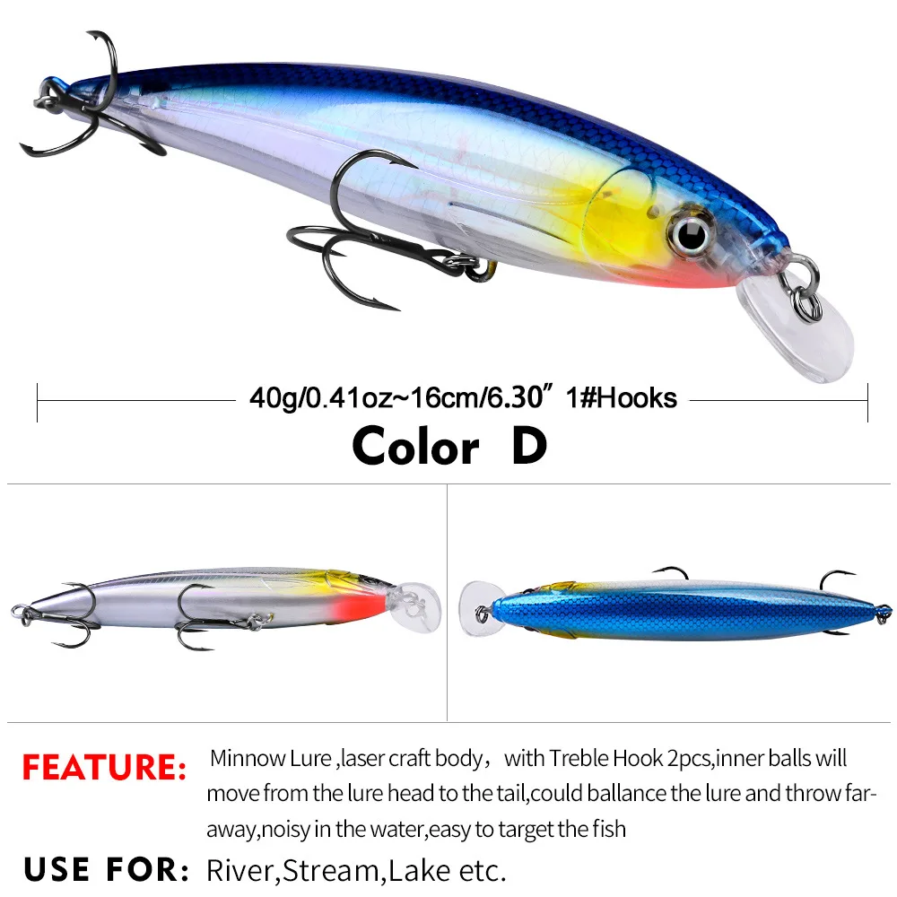 1 Stück schwimmender Jig-Köder 16cm 40g, biomimetischer Köder, weitwurffähiger schwimmender Minnow-Hartköder, Kunststoff-Wobbler, Angelzubehör – Detail 9