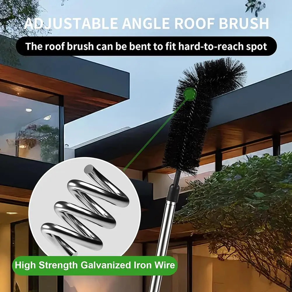 

Retractable Roof Cleaning Brush 8pcs Stainless Steel Pipe Brush Pipe Gutter Filter Drain Brush Cleaning Roof Eaves Sink Z3i5