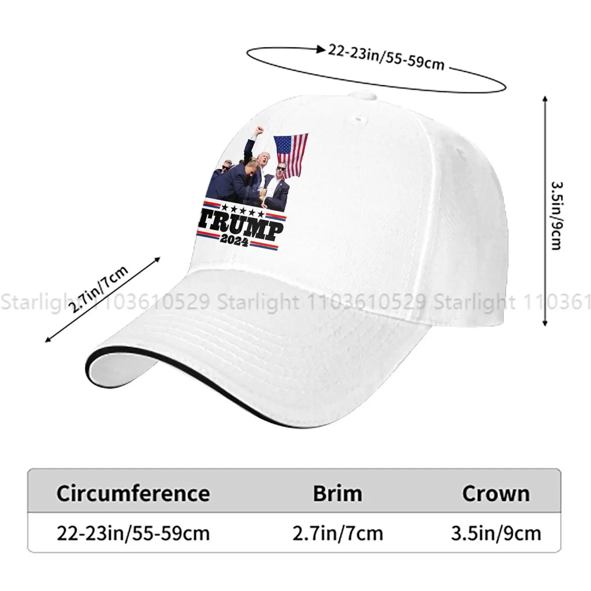 Trump 2024 Shooting Baseball Cap Men Hats Women Visor Protection Snapback  Caps