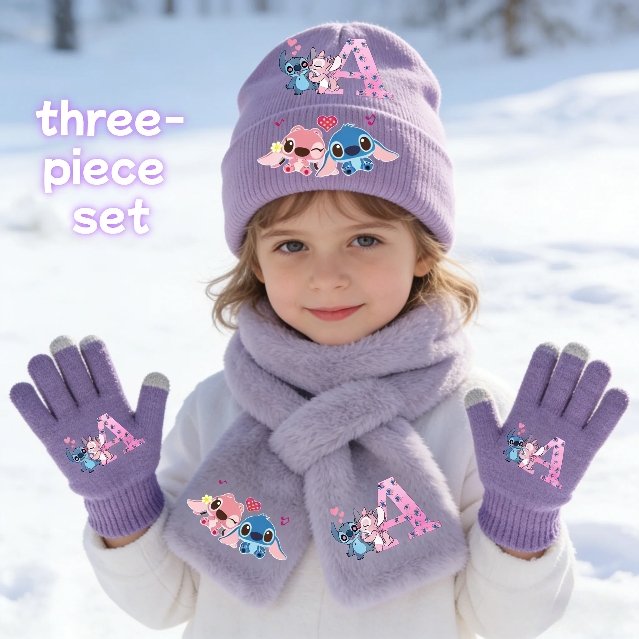 

Зимние шапки Disney Stitch для женщин и мужчин, вязаная однотонная шапка для девочек, женские шапки-бини, теплый капот, женская повседневная кепка, подарки