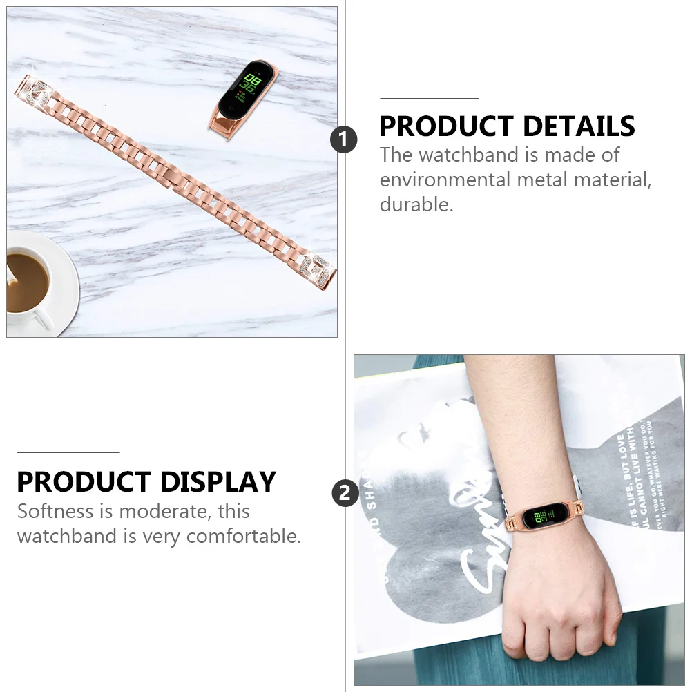 Gelang Jam Tangan Desain Berlian dari Paduan Seng, Nyaman, Kokoh, Tahan Lama, dan Dapat Disesuaikan, Pengganti Tali Jam Tangan