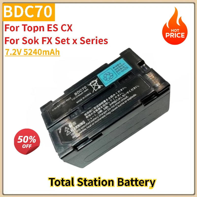 Total Station Battery BDC70 7.2V 5240mAh For Topn ES CX For Sok FX Set x Series Surveying Tools Brand-New High Quality