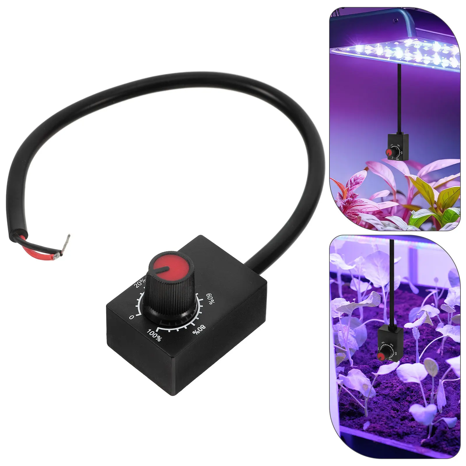 

Knob LED Dimmer Mini Controller Rotary Switch Long Wire for Indoor Grow Light Dimming Plant Light Controller Pwm LED Driver