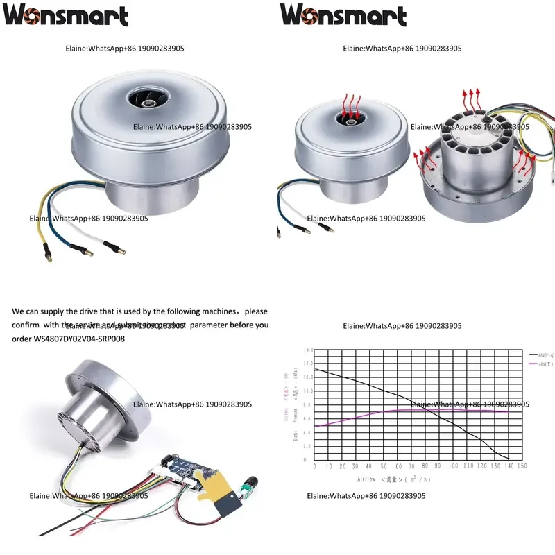 High Efficiency 48V Dc Brushless Blower with Vacuum Cleaner Use