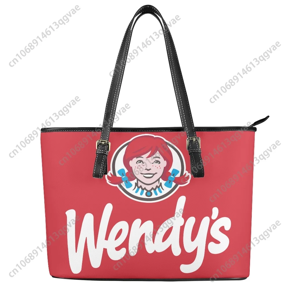 Neue Wendys Fast Food Restaurant individuelle Handtasche Damen Herren personalisierte Einkaufstasche Umhängetasche Business Leder Geldbörse Reisetasche