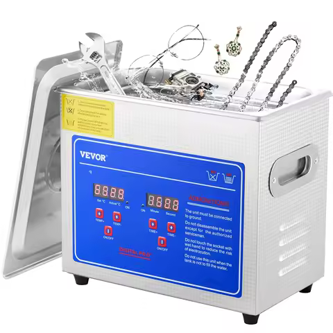 Ultrasonic Cleaner with Digital Timer &amp; Heater, Professional Ultra Sonic Jewelry Cleaner, Stainless Steel Heated
