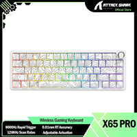 ATTACK SHARK X65PRO HE Rapid Trigger Wireless Gaming Keyboard, 0.01mm RT Accuracy 8000Hz Wired Keyboard with Magnetic Switch