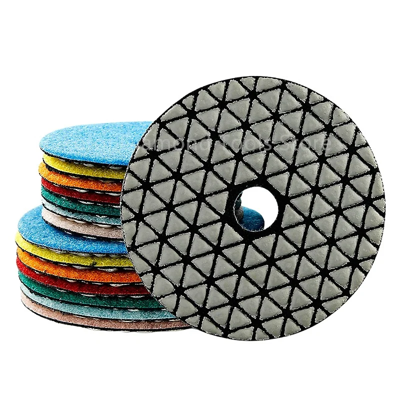 

7PCS/Set 3 Inch 4 Inch Dry Polishing Pad Sharp Flexible Diamond Polishing Pads For Granite Marble Stone Concrete Sanding Disc