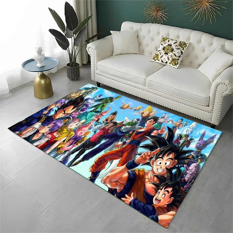 Cartoon D-Dragon Ball Anime-Spiel-Teppich für Spielzimmer, Schlafzimmer, Wohnzimmer, Sofa, Heimdekoration, Kinderteppich, rutschfeste Bodenmatte
