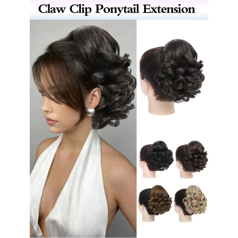 

Deep Wavy Heat-Resistant Synthetic Claw Ponytail Wig – Multiple Colors, For Women, Party & Everyday Wear