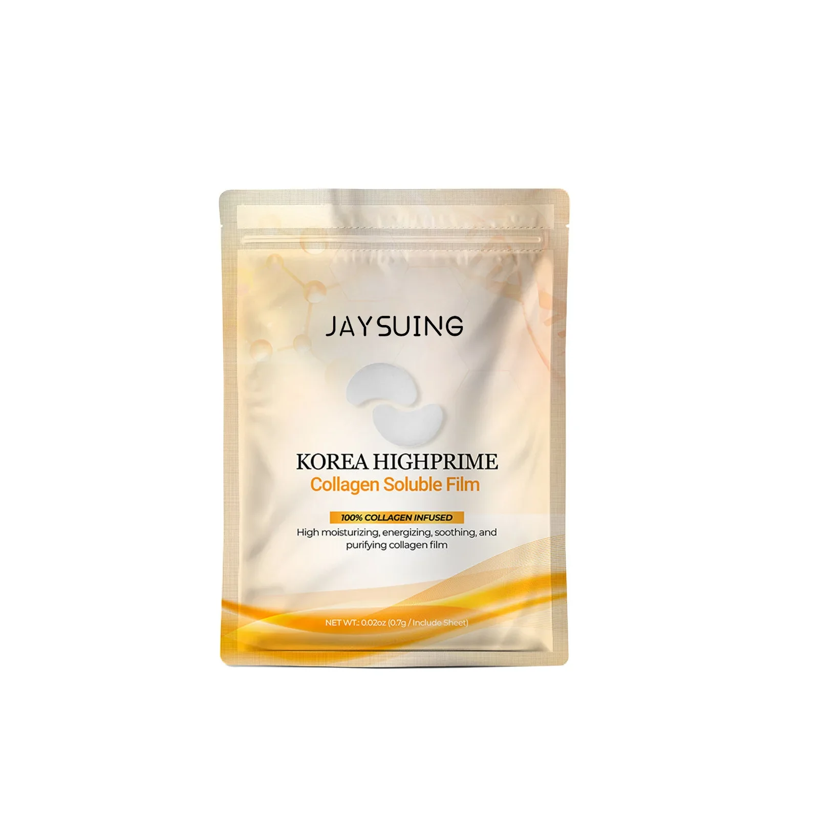 Exclusive Jaysuing Soluble Collagen Film Fade Cheeks and Forehead Fine Lines Eye Mask Lift Firming Mask