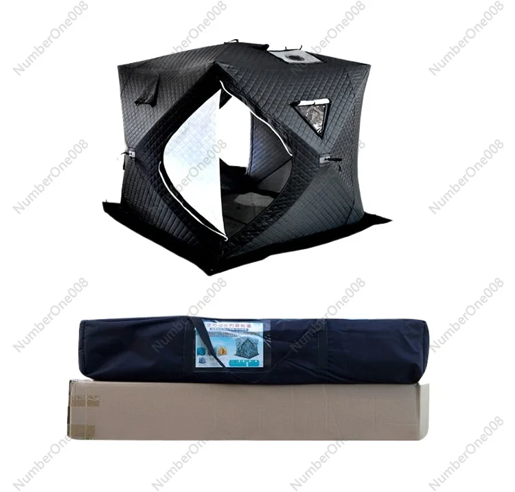

Camping Ice/Snow Fishing Cotton Tent - Quick - Open, Thicken, Warm, No - Setup, With Chimney