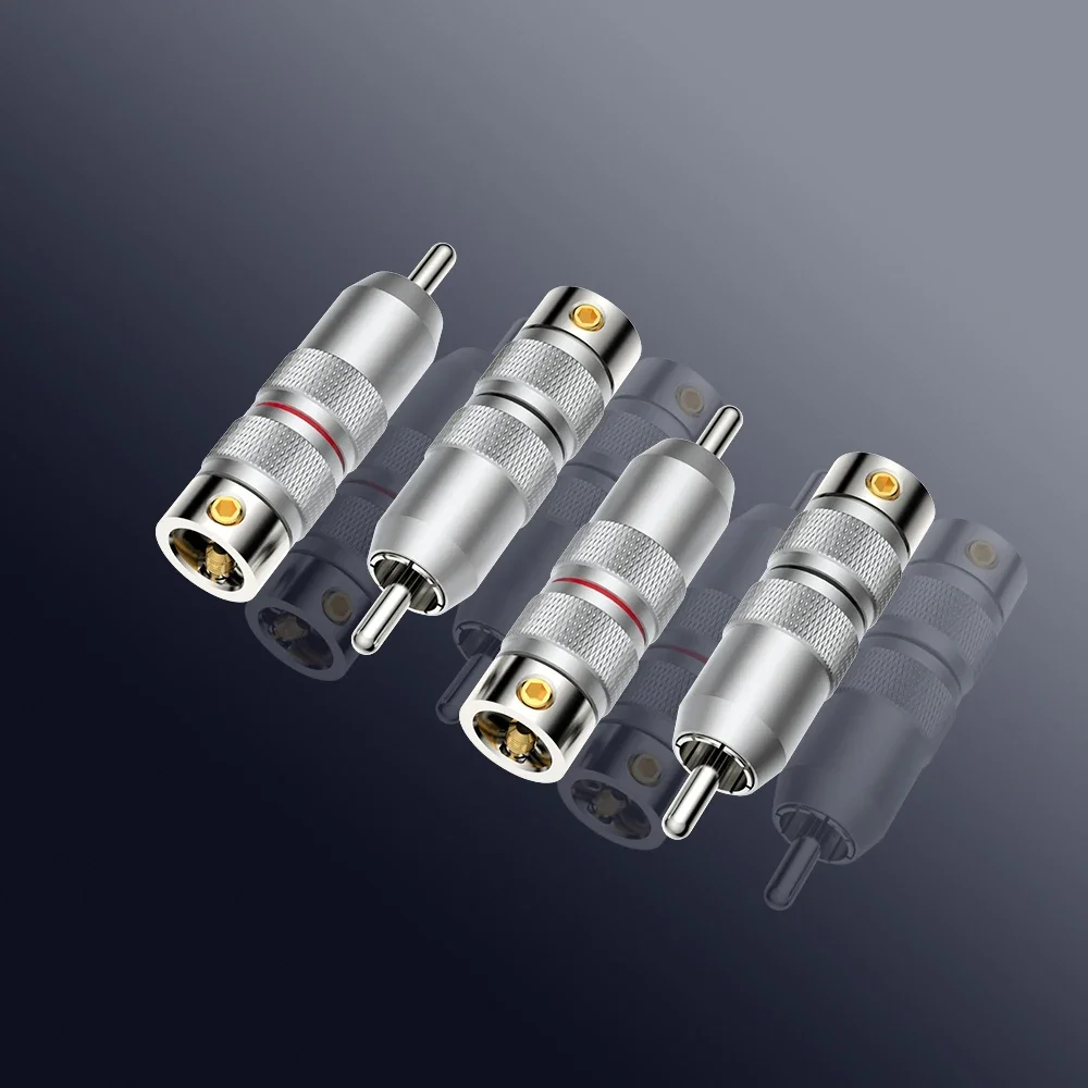 

4xViborg VR107R Rhodium plated Pure Copper RCA Interconnect plug analogue cable RCA Connector Car Audio Plug Pure Copper