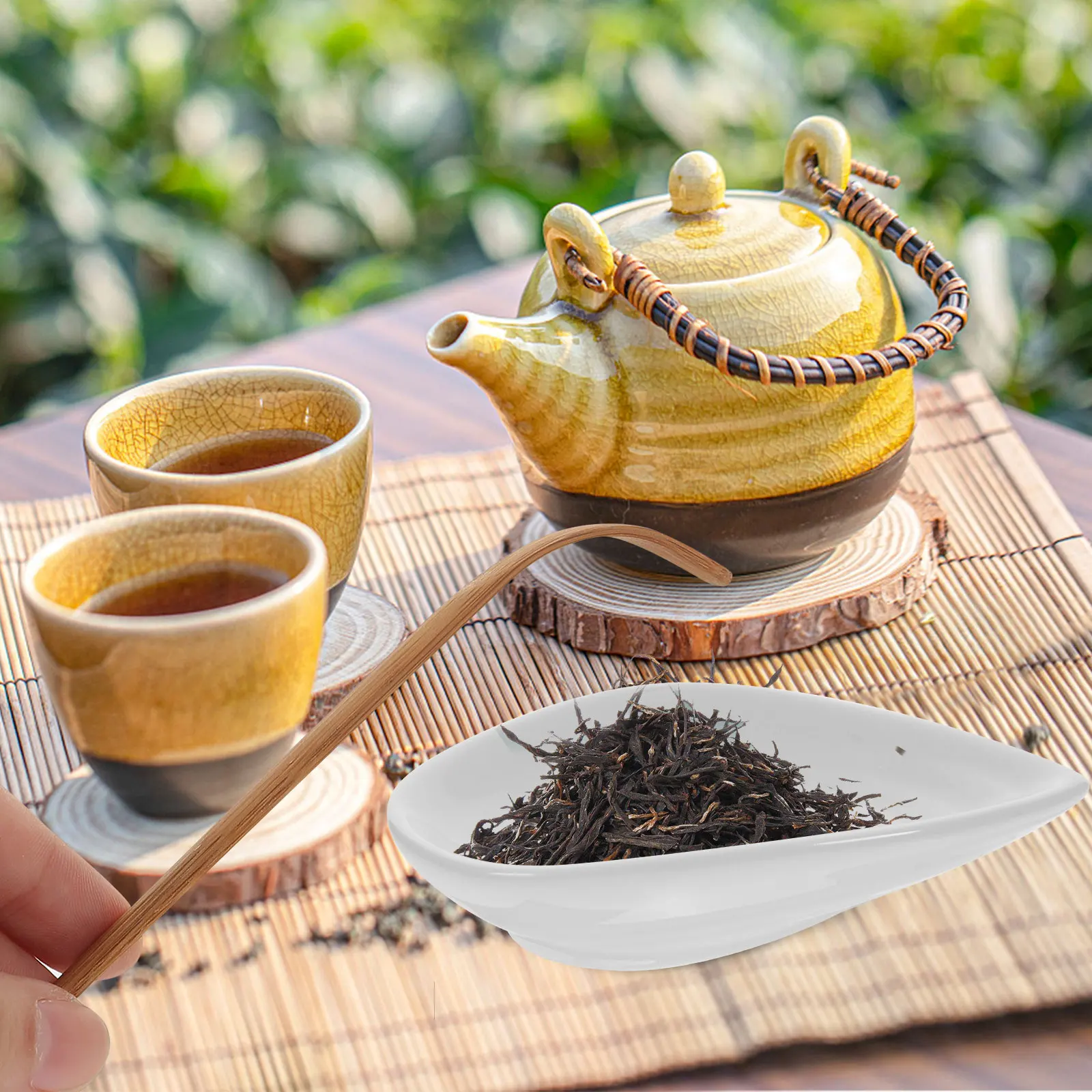 

1Set Smooth Edge Ceramic Tea Scoop Lightweight Portable for Loose Tea Leaf Holder Brewing Accessories Home