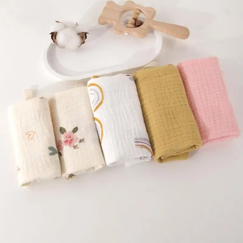 54DF 5 unids/pack toallas baño algodón multiusos toallas cuadradas para bebé paños suaves para eructar