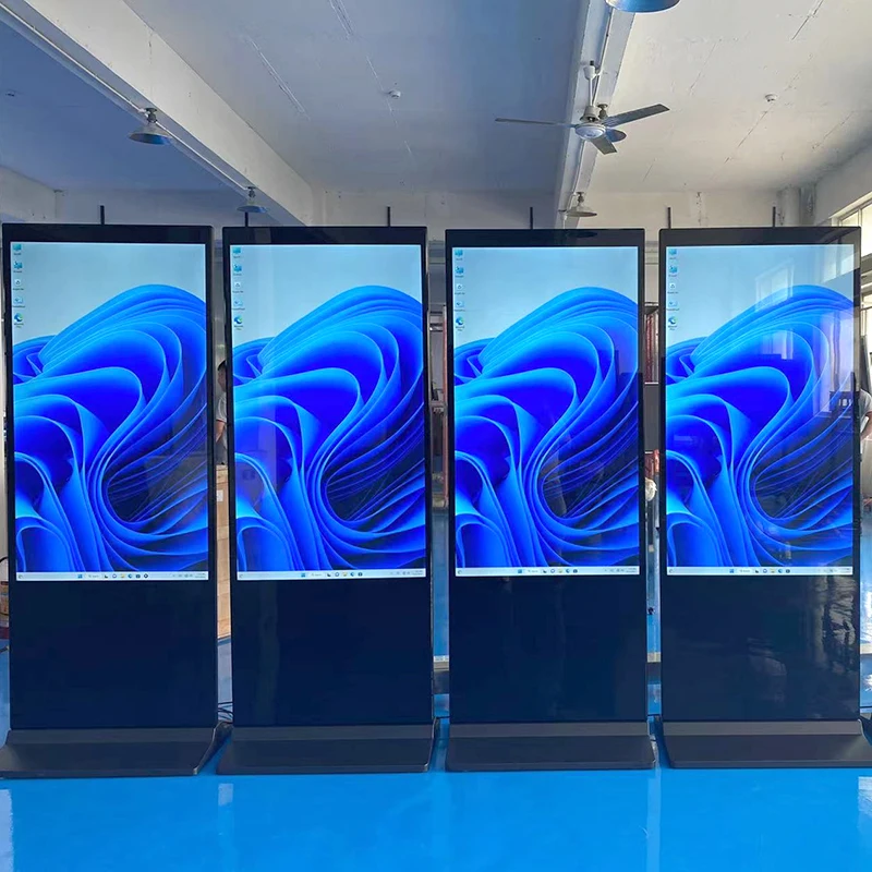 55 Inch Vertical Free Standing Touch Screen LCD Advertising Player Indoor Digital Signage for Shopping Mall Education OEM