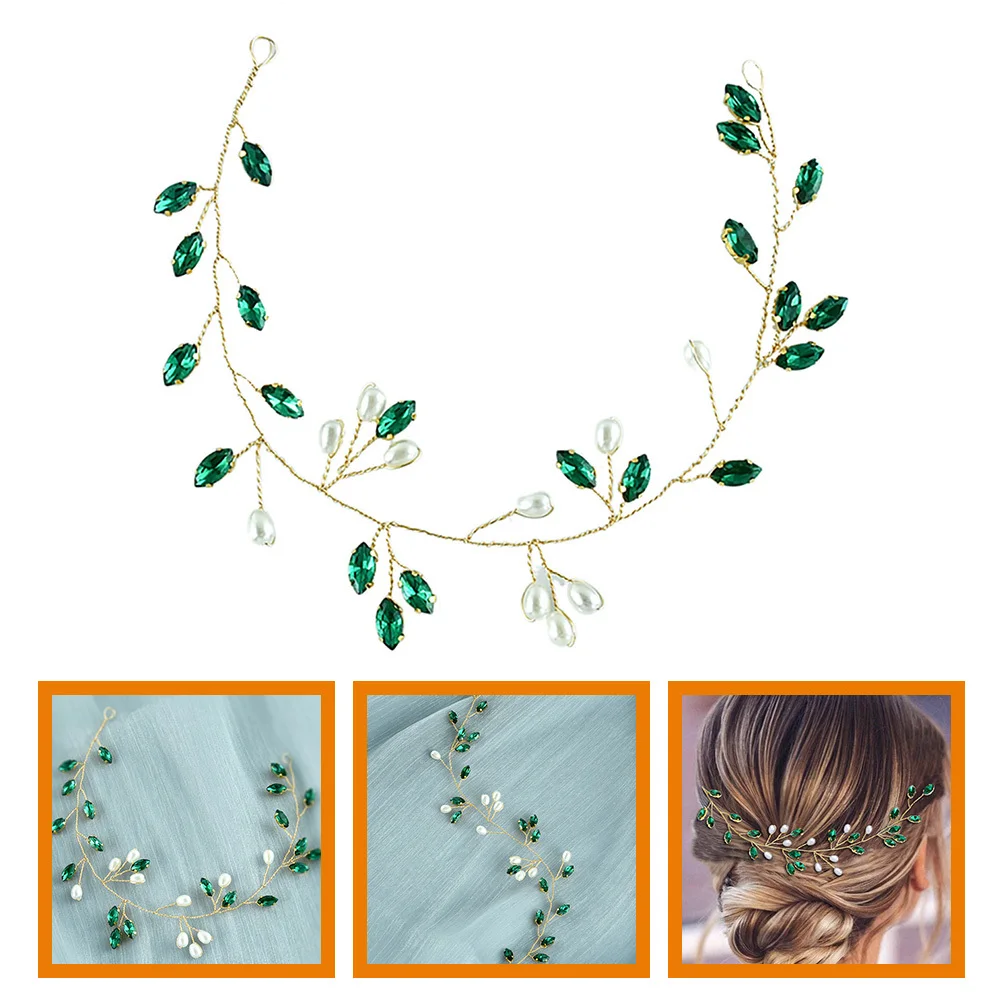 

Wedding Bridal Hair Vine Pearl Rhinestone Decorative Hair Accessories for Women Bride Prom Party Elegant Style