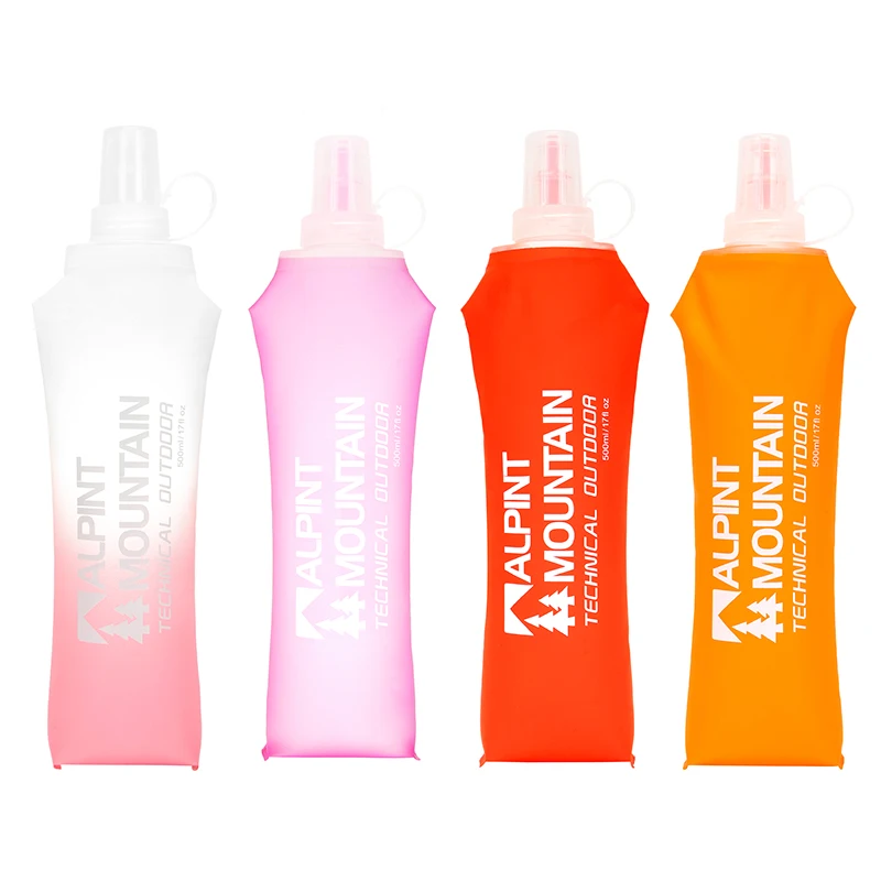 500ml Foldable Leak-Proof Soft Collapsible Water Bottle for Hydration Pack  BPA Free TPU, Lightweight Soft Flask For Running view 6