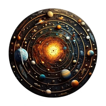 Universe solar system wooden jigsaw puzzle DIY wooden puzzles for adults children decompression educational game birthday gifts