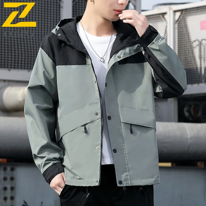 

2025Men Casual Fashion Windbreaker Spring Autumn Outdoor Jacket Waterproof Raincoat Lightweight Hiking Breathable Quick Dry Coat