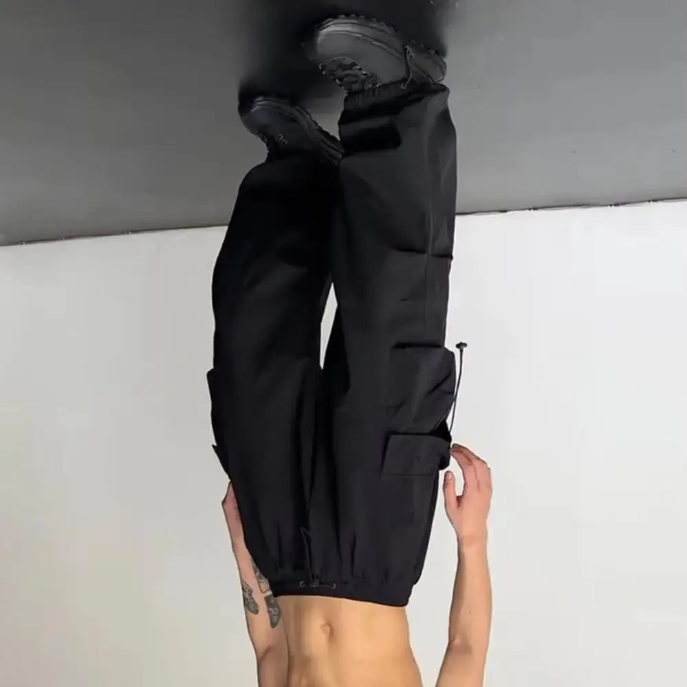 Men Baggy Cargo Pants Solid Color Cargo Pants Loose Fit Jogger Trousers With Side Pockets For Street Outdoor Sports Pants
