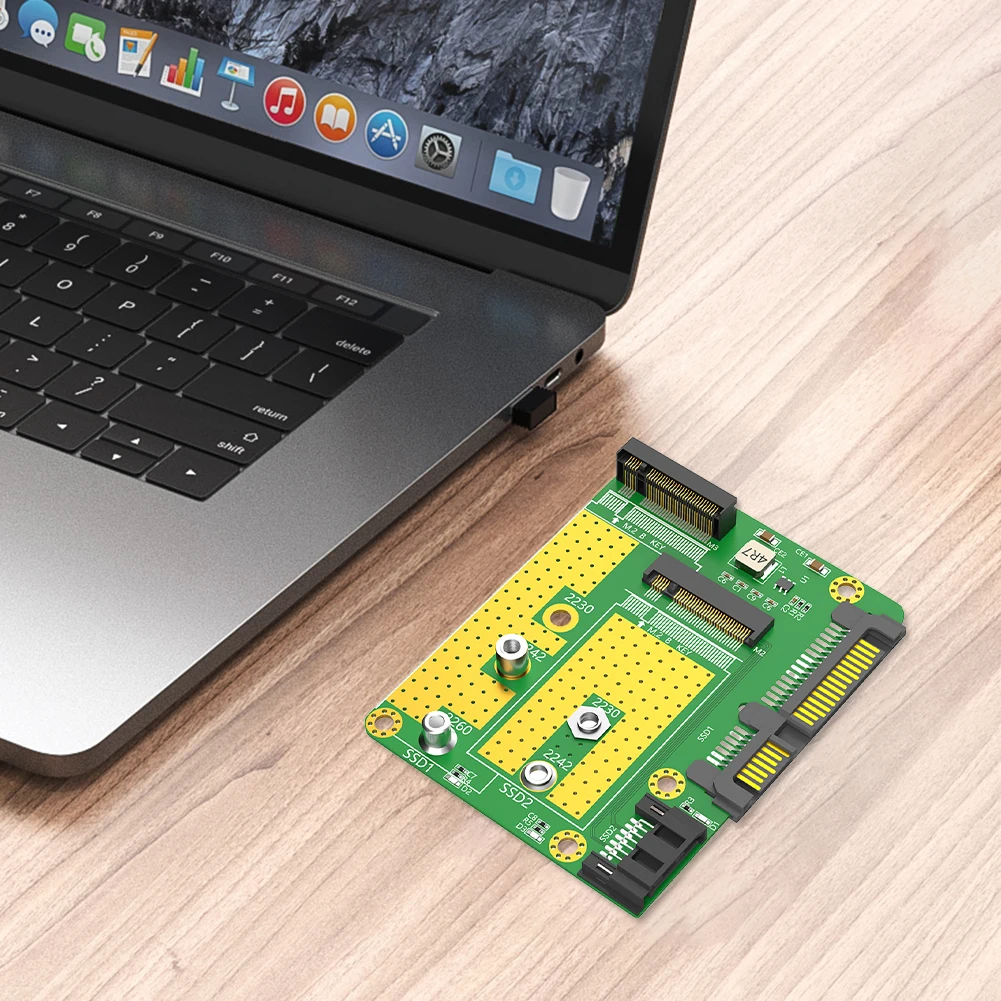 

Dual M.2 SSD To Dual SATA3 Adapter Card SATA3 Adapter Card M.2 Key B SATA-bus SSD To SATA3 Support 2230 2242 2260 SSD M2