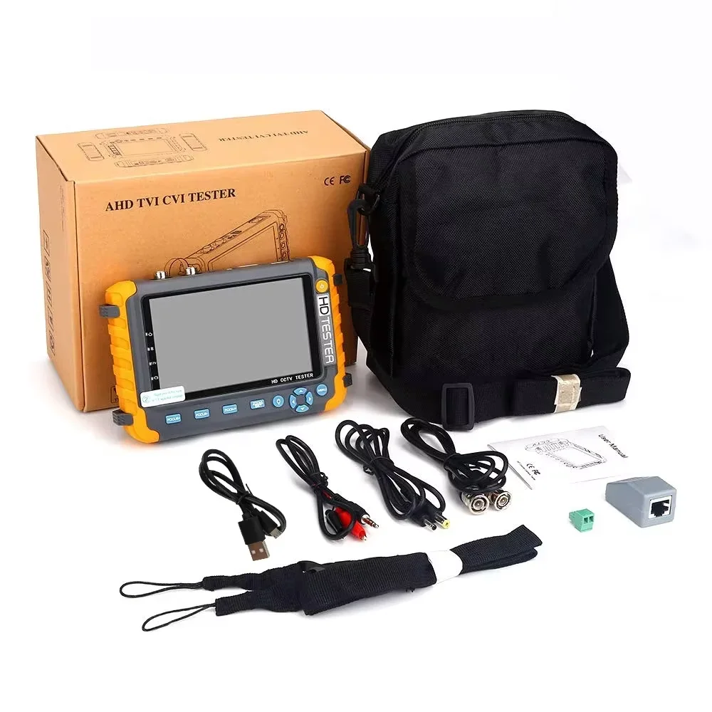 PEGATISAN 8MP CCTV Security Camera Tester IV8W 5Inch CCTV Monitor AHD/CVI/TVI CVBS Analog CCTV Cameras Tester HDMI VGA Input