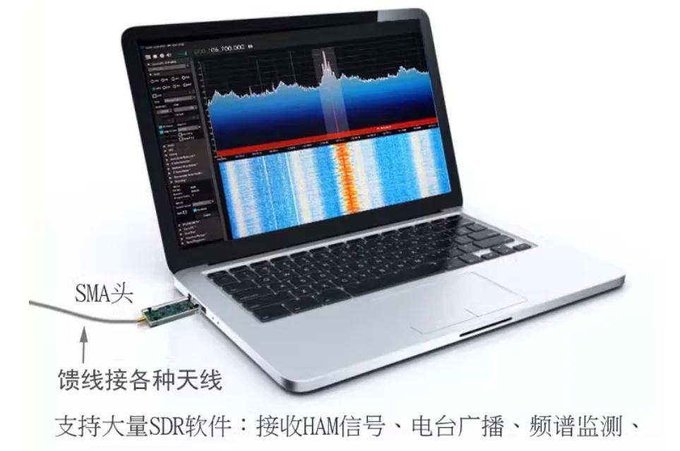 Najnowszy RTL-SDR 100KHz-1.7GHz definiowany programowo moduł odbiornika radiowego RTL2832U + R820T2 Chip