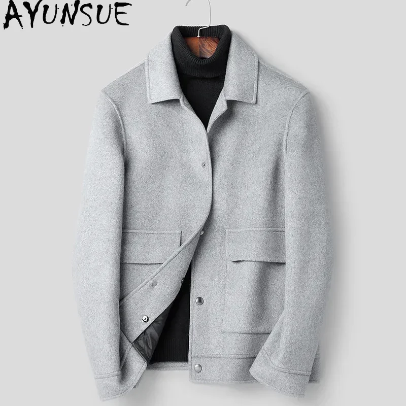 

AYUNSUE 2025 Winter Wool Jackets Men Autumn Black Woolen Coat for Mens Clothing Down Liner Casual Outerwear Manteau Homme SQQ308