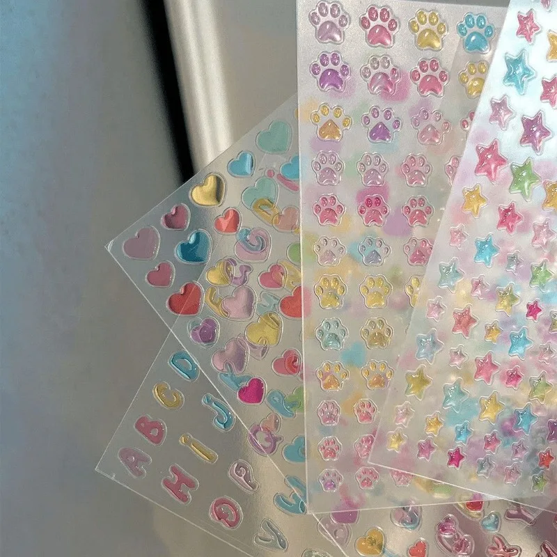 

New Transparent Jelly Macaron Star Sticker Love DIY Pen Holder Water Cup Ccd Decoration Japanese Stationery