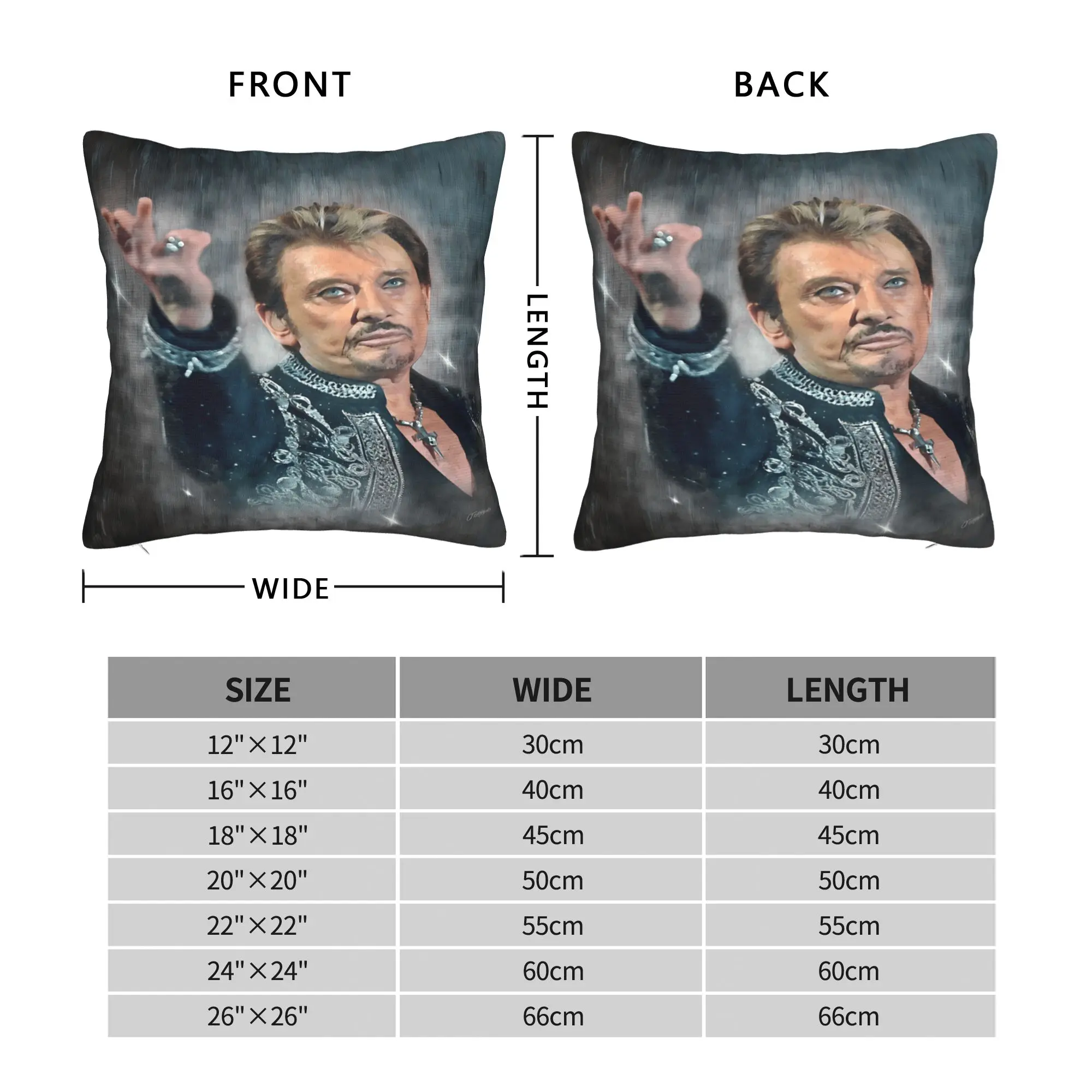 Rock Star J-Johnny Hallyday Pillow Cover  Kawaii Pillow Case For Sofa Car Home Decor Design Pillowcases Birthday Gift