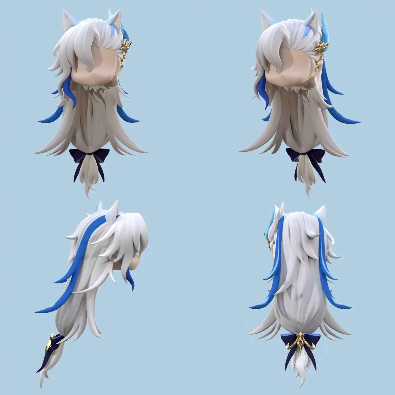 Handmade Genshin Impact Neuvillette ob11 ob22 Gsc BJD Hair Shell Tail  Detachable Faceplate Doll Accessories Game  Anime Figure