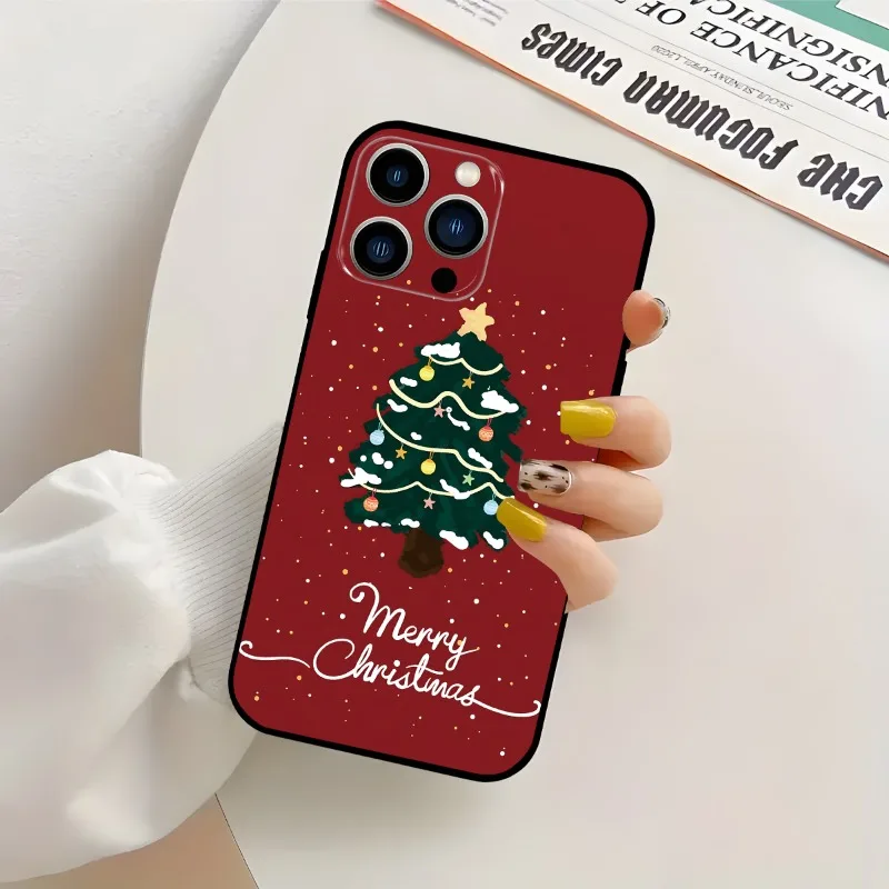 Christmas tree pattern redphone case for  iPhone 11/12/13/14/15/16 17/Pro Max/Plus phone case, protective case