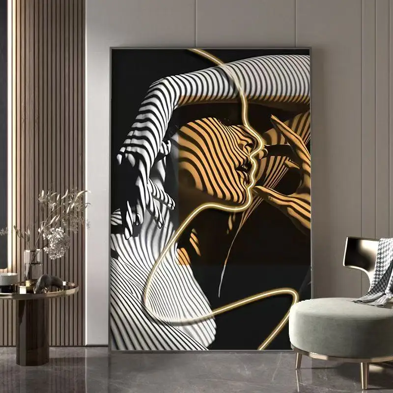 Modern Abstract Character LED Wall Lamp Dimmable Home Hotel Restaurant Bedroom High-End Decorative Art Atmosphere Wall Lamp