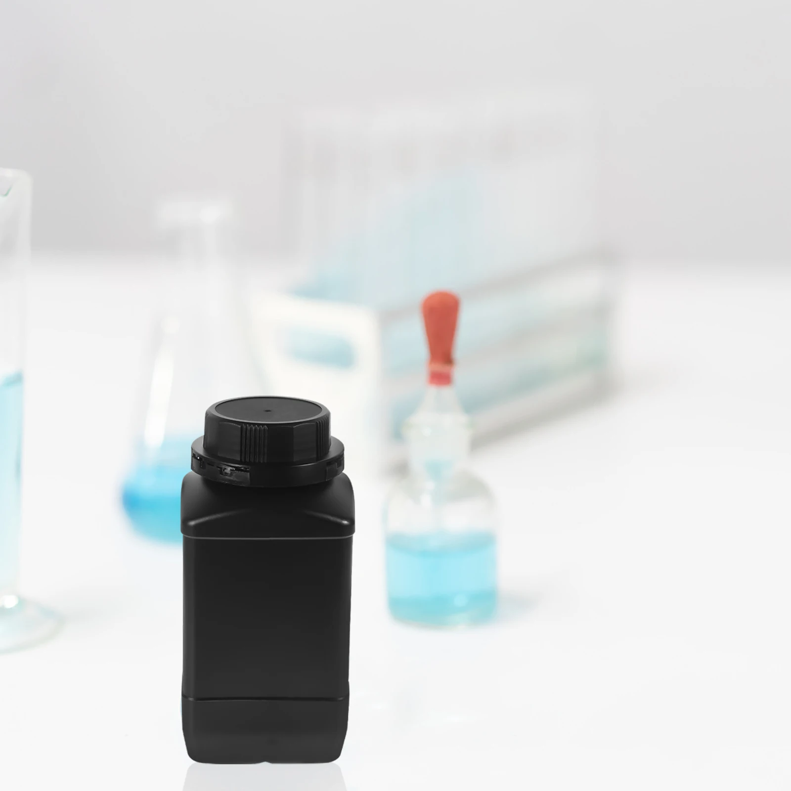 

2pcs 1000ml Wide Mouth Reagent Bottle Black Plastic Lab Chemical Storage Bottle Inner Cap Resistant for
