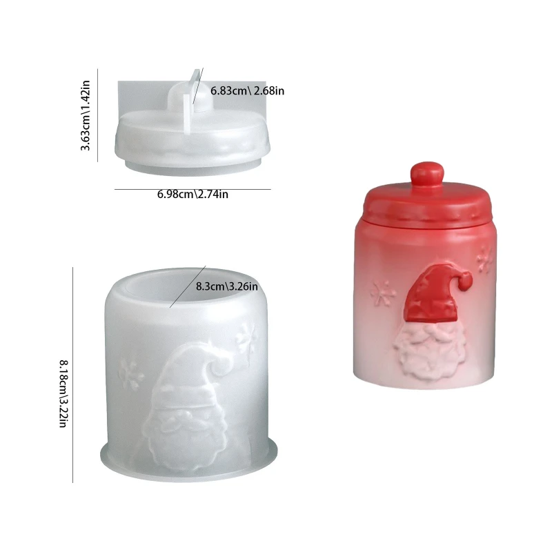 

Силиконовая форма Санта-Клауса и рождественской елки | Инструмент из гипсоцементной смолы своими руками | Для чашки для свечей для ароматерапии, банка для хранения и банка - Hol