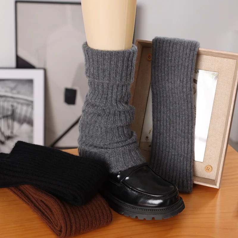 100% cashmere socks for women fall and winter knitted knee boots thigh-high socks over the knee anti-slide