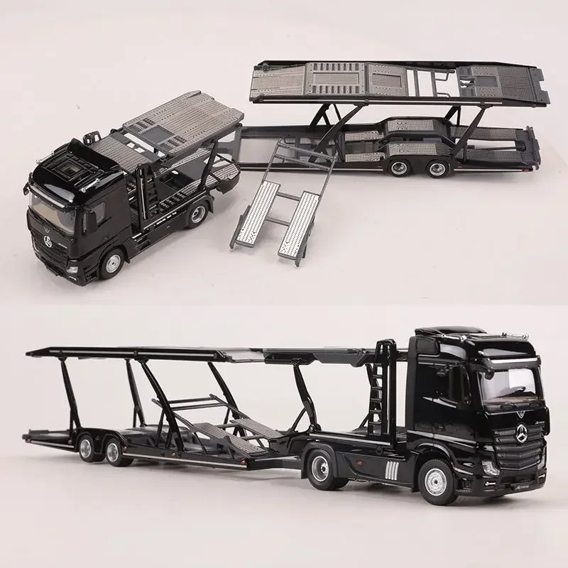 

1:64 Scale Model Car Alloy Diecast Jaguar XJ (X300) Unique Model × Tiny Actros Double Decker Car Trailer LHD Diecast Model Car