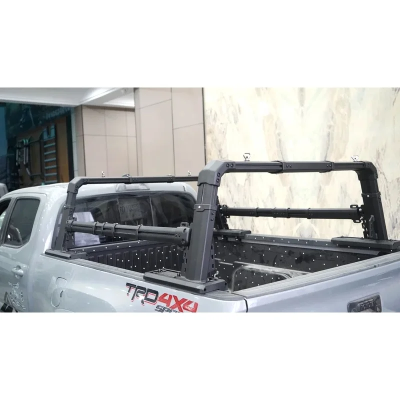 Factory Hot Sale Pickup Roll Bar With Side Beams Universal Truck Bed Rack Tacoma Tundra F-0 RAM Ranger H