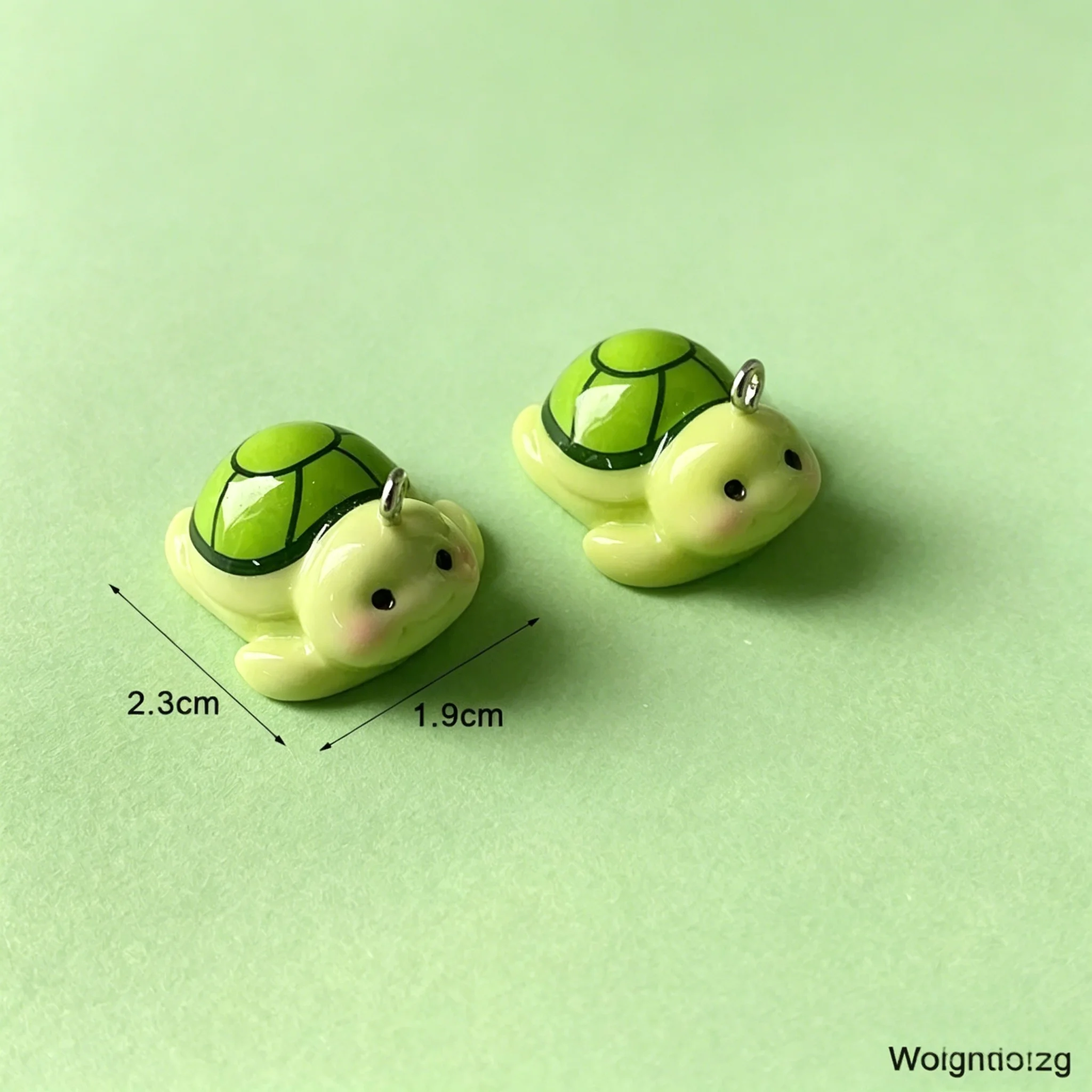 10 Stück Cartoon 3D kleine Schildkröten-Harzanhänger, niedliche Tieranhänger für Ohrringe, Schlüsselanhänger, DIY handgemachtes Schmuckzubehör – Detail 1